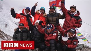 Nepalese climbers make first K2 winter summit – BBC News [upl. by Junji270]