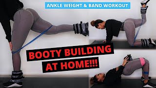 BEST GLUTE WORKOUT AT HOME  ANKLE WEIGHT amp BAND WORKOUT [upl. by Dich351]