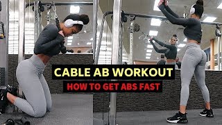 INTENSE CABLE ONLY AB WORKOUT  GET ABS FAST [upl. by Jessi]