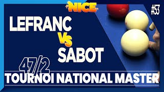 Billard Français  Tournoi Master 2020  Cadre 472  LEFRANC vs SABOT [upl. by Juanne810]