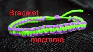 Bracelet scoubidou macramé tuto francais [upl. by Mloclam164]