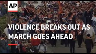 NORTHERN IRELAND VIOLENCE BREAKS OUT AS MARCH GOES AHEAD [upl. by Niltyak]