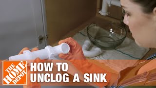 How to Unclog a Kitchen Sink  The Home Depot [upl. by Gastineau]