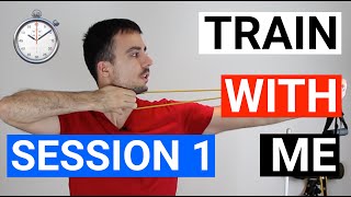 Archery Bow Training Exercises  Session 1 NOVICE [upl. by Drobman732]