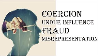 Coercion Undue Influence Fraud Misrepresentation  Indian Contract Act 1872  Law Guru [upl. by Pollak]