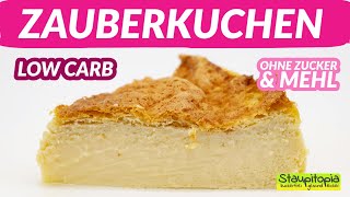 Zauberkuchen ohne Zucker  ein wahrhaft magischer Low Carb Kuchen I Low Carb Magic Cake Rezept [upl. by Andonis]