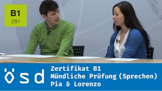 ÖSD Zertifikat B1 – Mündliche Prüfung Sprechen [upl. by Ynaitirb]