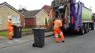 Bin lorry in Rotherham collecting black bin [upl. by Bevin]