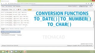 Oracle Tutorial  Conversion Functions TODATE  TOCHAR  TONUMBER [upl. by Roswald663]