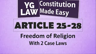 Article 2528  Freedom of Religion  Constitution of India [upl. by Koo]