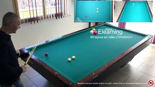 Billard français  Billiard ELearning  Exercice 12  placements en longueur [upl. by Aleetha]