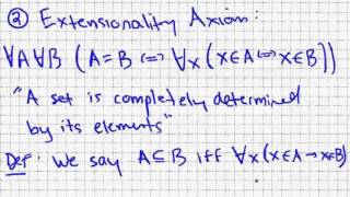 Axiomatic Set Theory 3 Empty Set and Extensionality Axioms [upl. by Cos789]