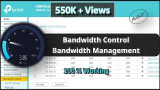 TPLink Router Bandwidth Control  Bandwidth Management Settings Set Speed Limit [upl. by Mattheus]