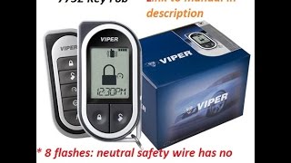 Viper Remote Start Error car alarm 5901 amp 7752 key fob [upl. by Agnella]