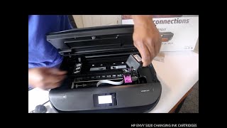 HP ENVY 5020 CHANGING INK CARTRIDGES [upl. by Hedvig]