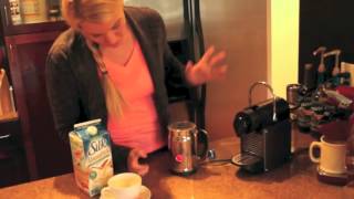 Nespresso Aeroccino Plus Frother Review Frothing Almond Milk [upl. by Acirred217]