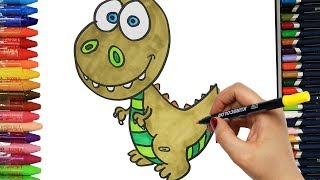 Come disegnare e colorare dinosauro per bambini [upl. by Oloap882]