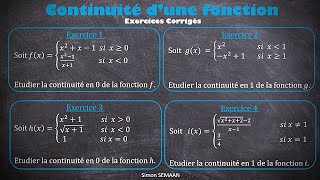 4 Exercices Continuité dune fonction en un point corrigés [upl. by Novello816]